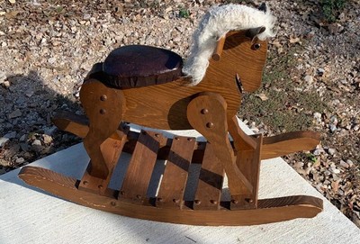 antique wooden rocking horse